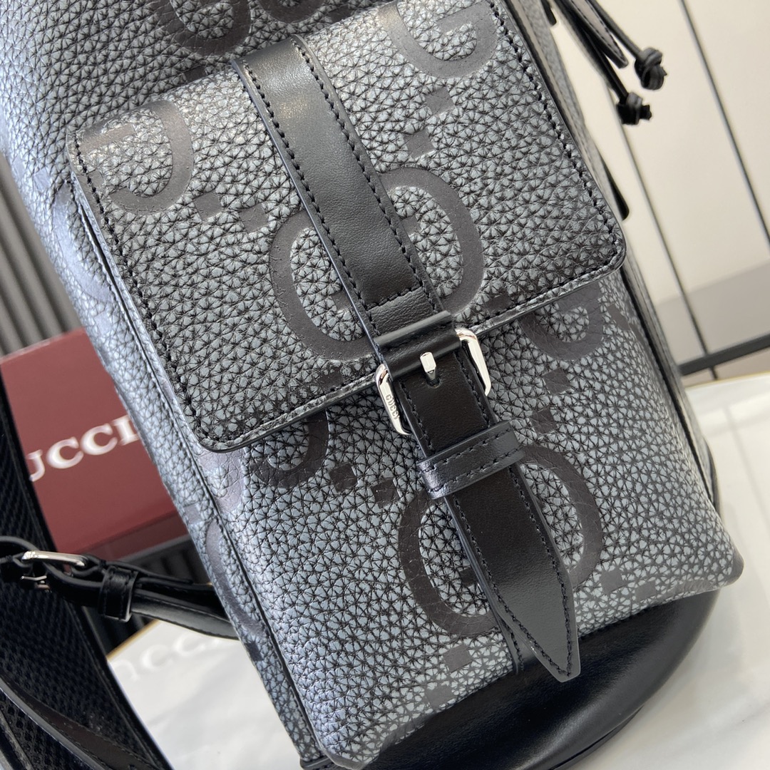 Gucci GG Jumbo Leather Backpack ‘Black’
