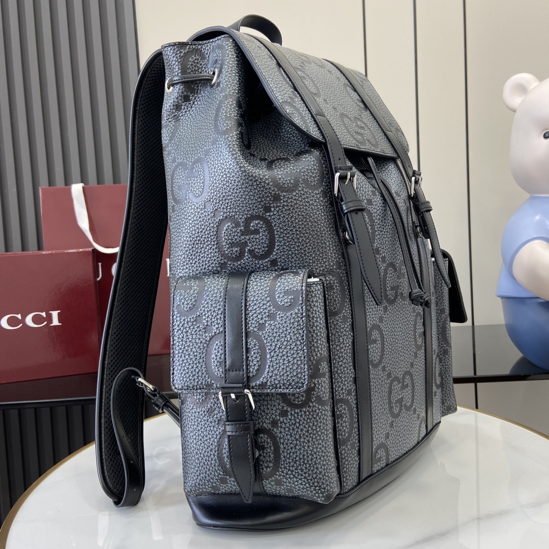 Gucci GG Jumbo Leather Backpack ‘Black’