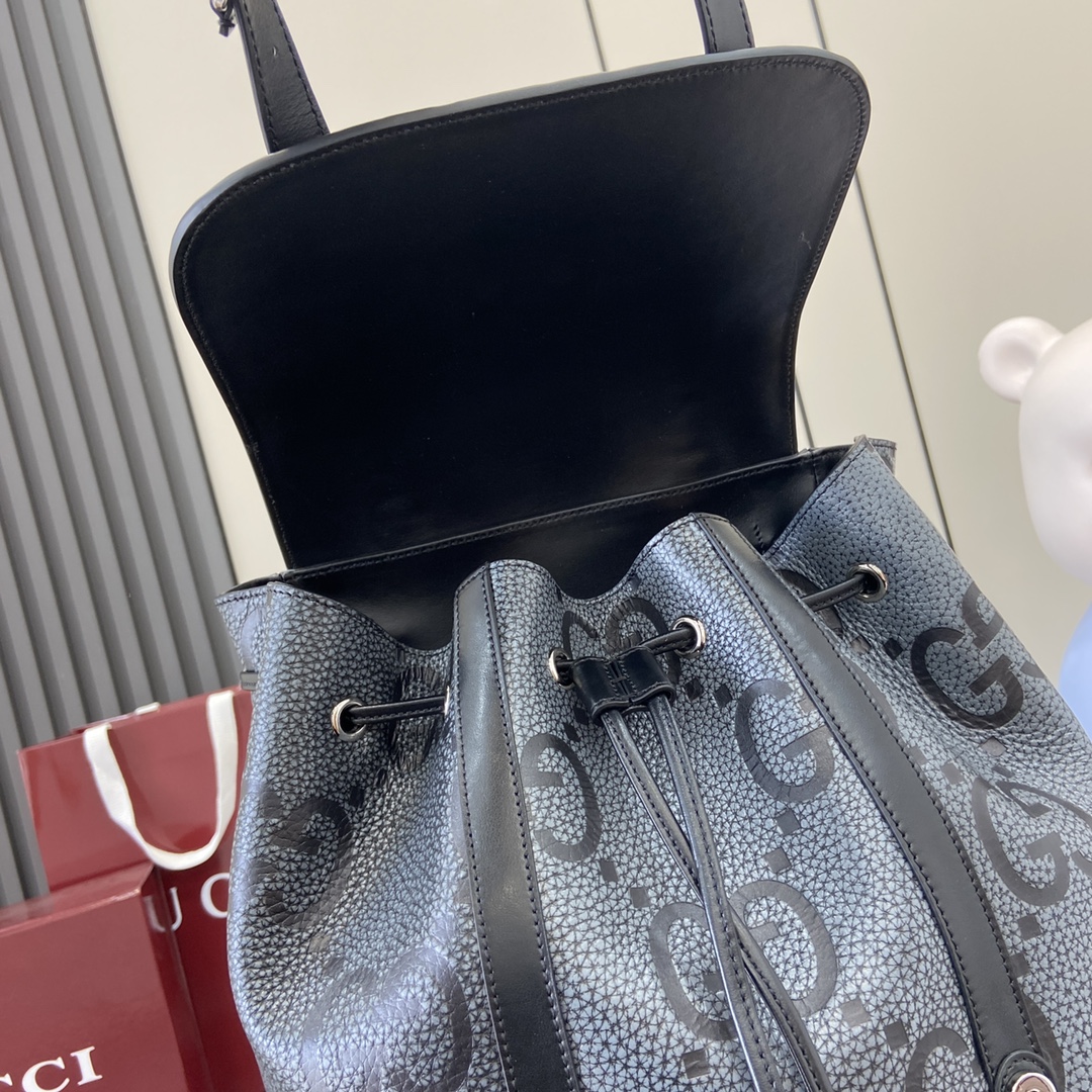 Gucci GG Jumbo Leather Backpack ‘Black’