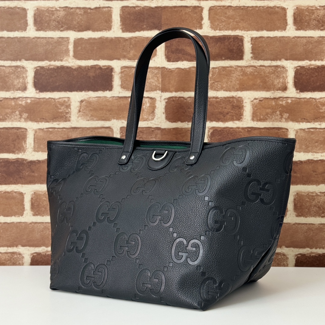 Gucci GG jumbo medium tote bag in black GG leather | GUCCI
