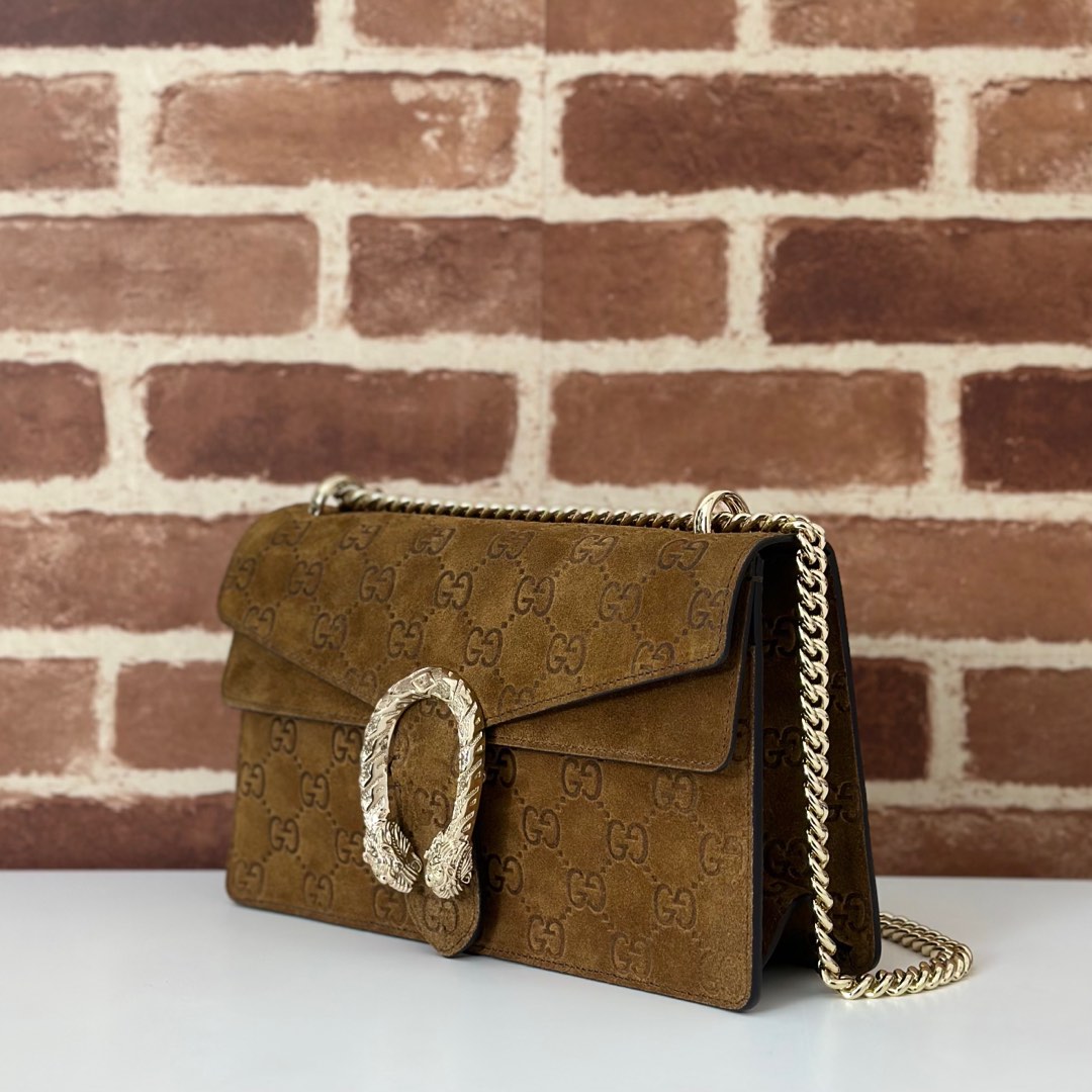 Gucci GG Marmont bi-color wallet on chain in Gold Beige GG Canvas