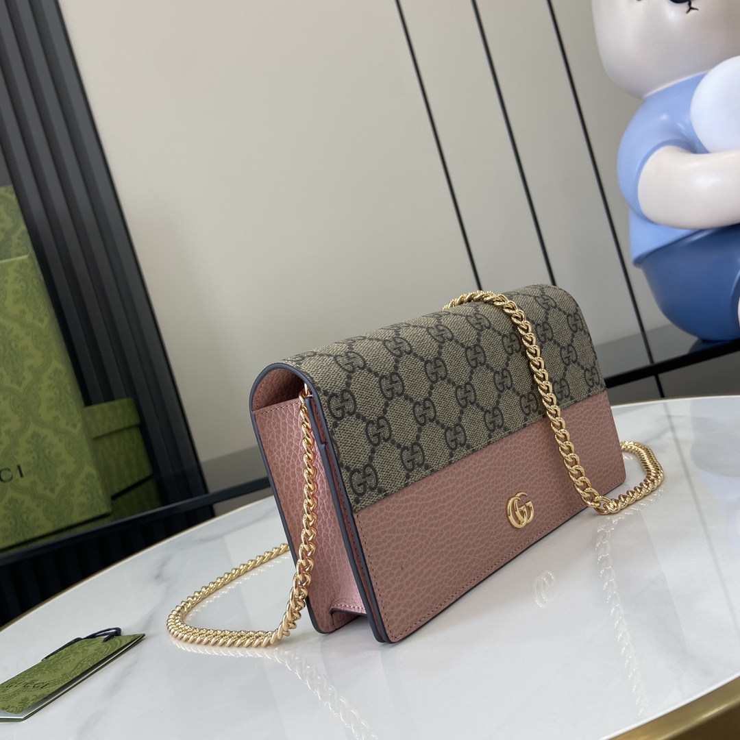 Gucci GG Marmont Bi-Colour Mini Chain Bag - 20 cm