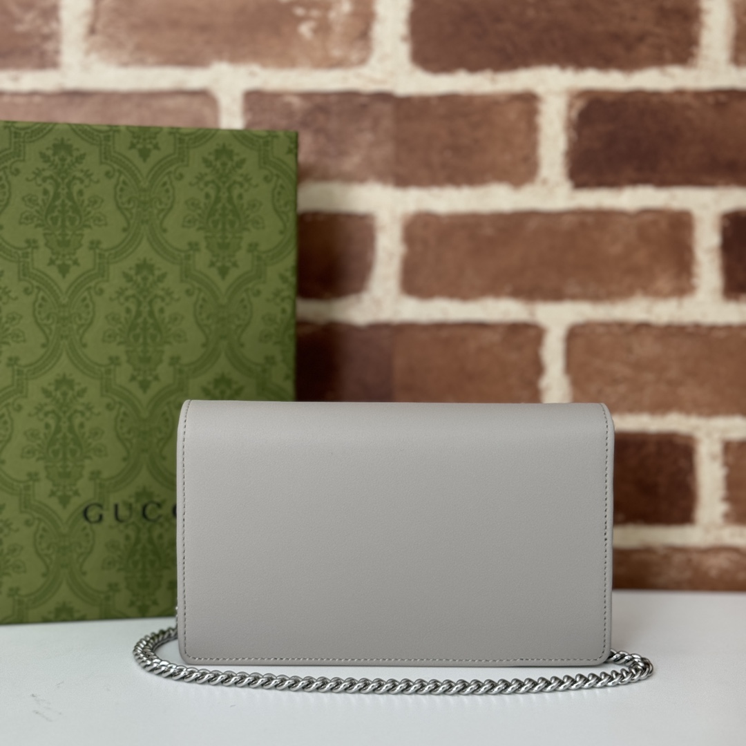 Gucci Gg Marmont Bi-Colour Mini Chain Bag in Gray