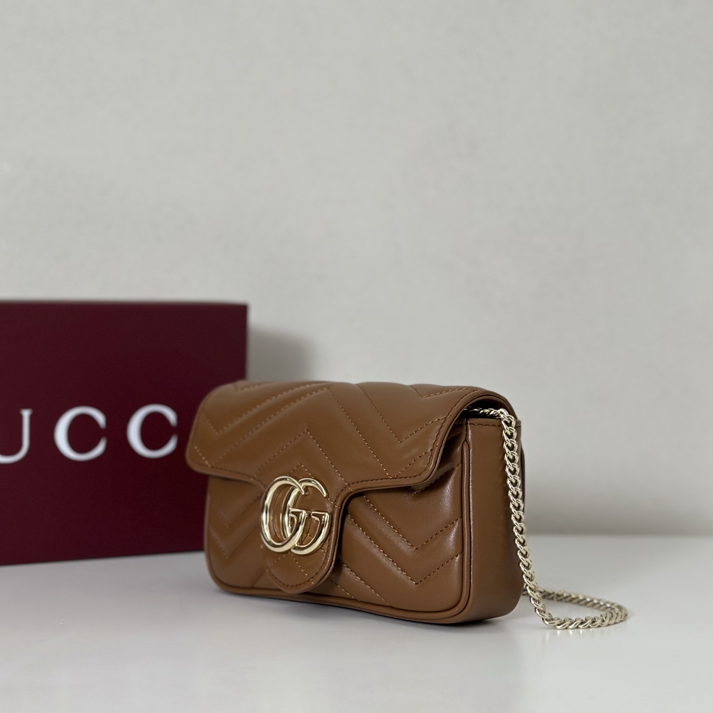 Gucci GG Marmont Matelassé Mini Brown 476433-