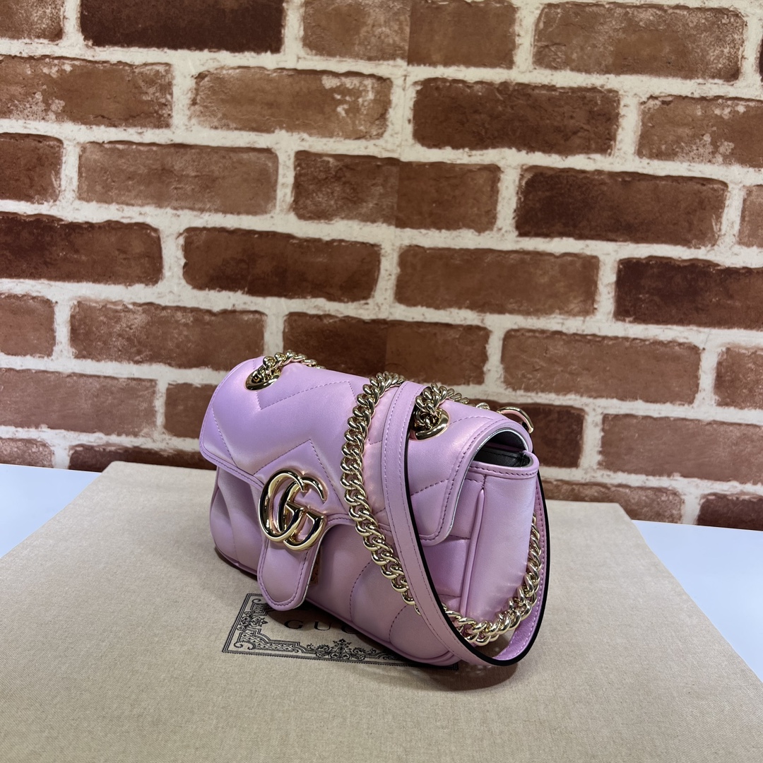 Gucci GG Marmont Medium Shoulder Bag Pink Iridescent