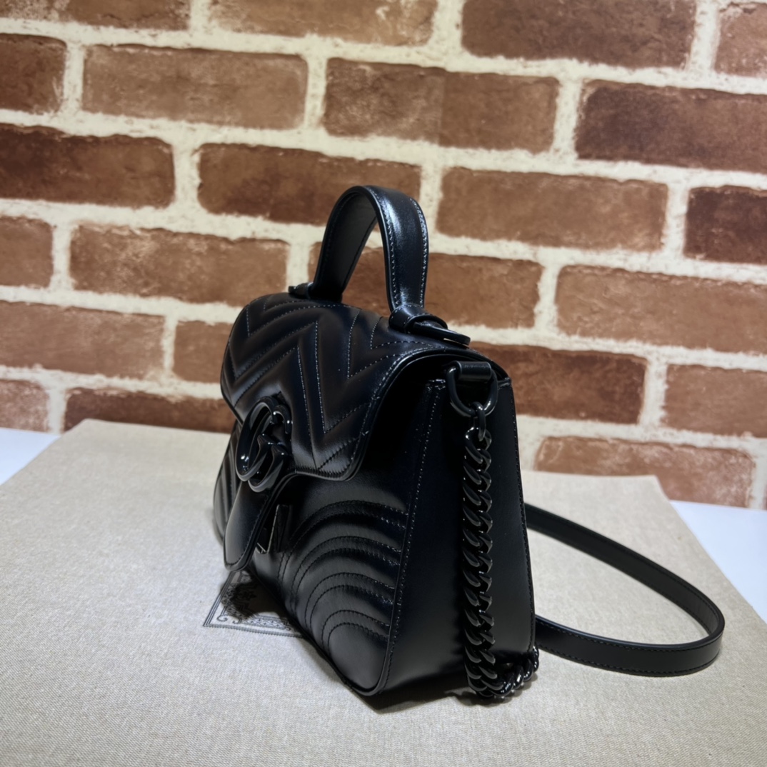 Gucci GG Marmont Mini Top Handle Bag 'Black' 70256