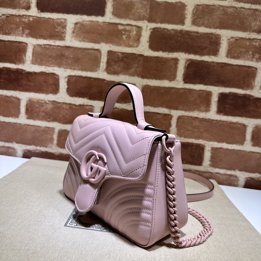 Gucci GG Marmont Mini Top Handle Bag Light Pink