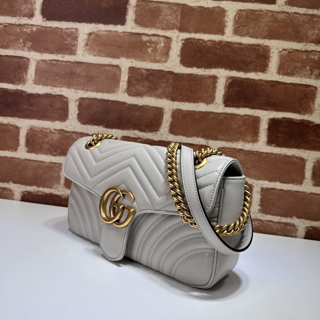 Gucci GG Marmont Small Light Grey Shoulder Bag | GUCCI