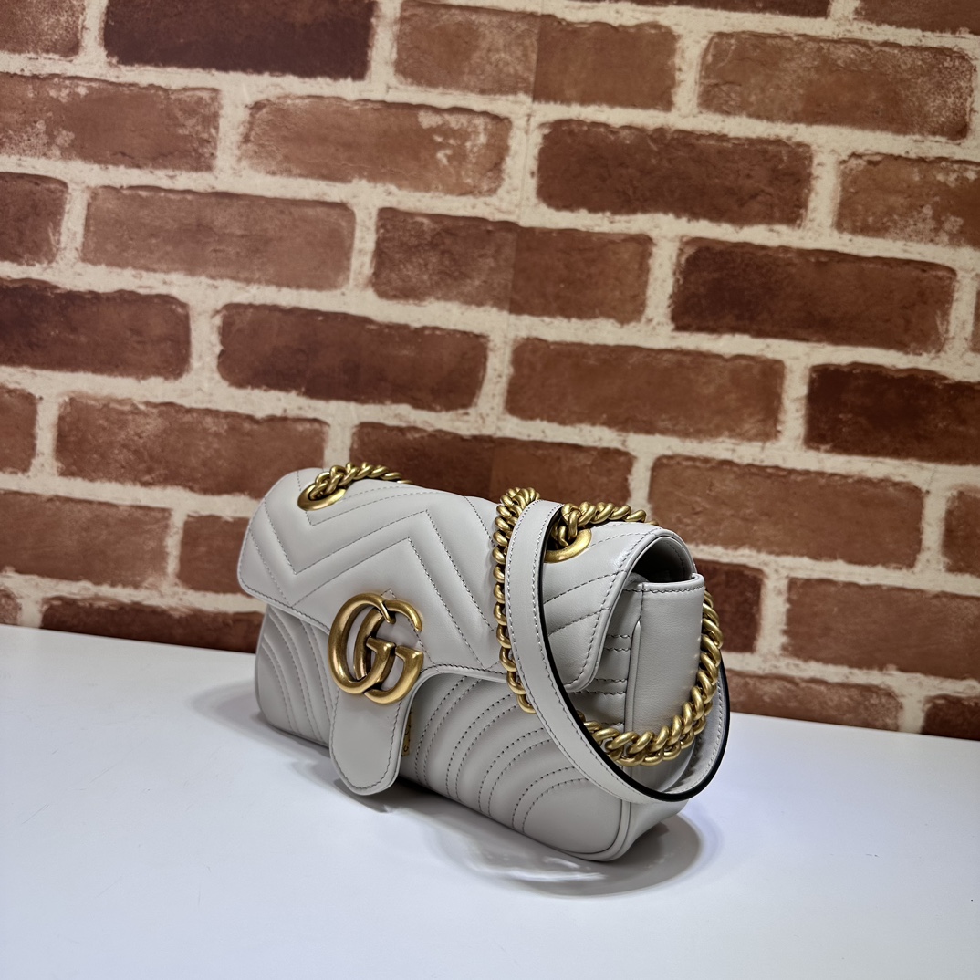 Gucci GG Marmont small shoulder bag in Neutral Leather | GUCCI® SI