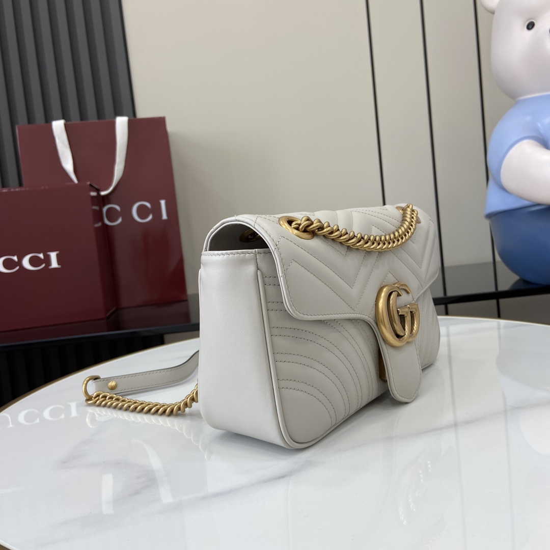 Gucci GG Marmont small shoulder bag in Neutral Leather | GUCCI