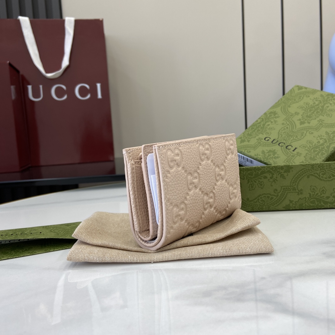 Gucci GG Marmont small wallet in Pink Leather | GUCCI