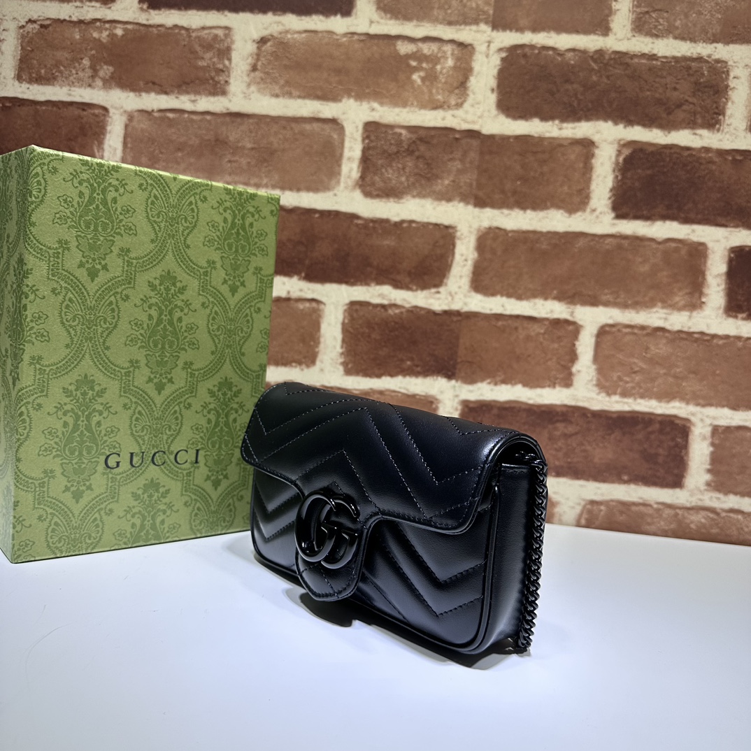 Gucci GG Marmont Super Mini Bag 'Black' 476433-