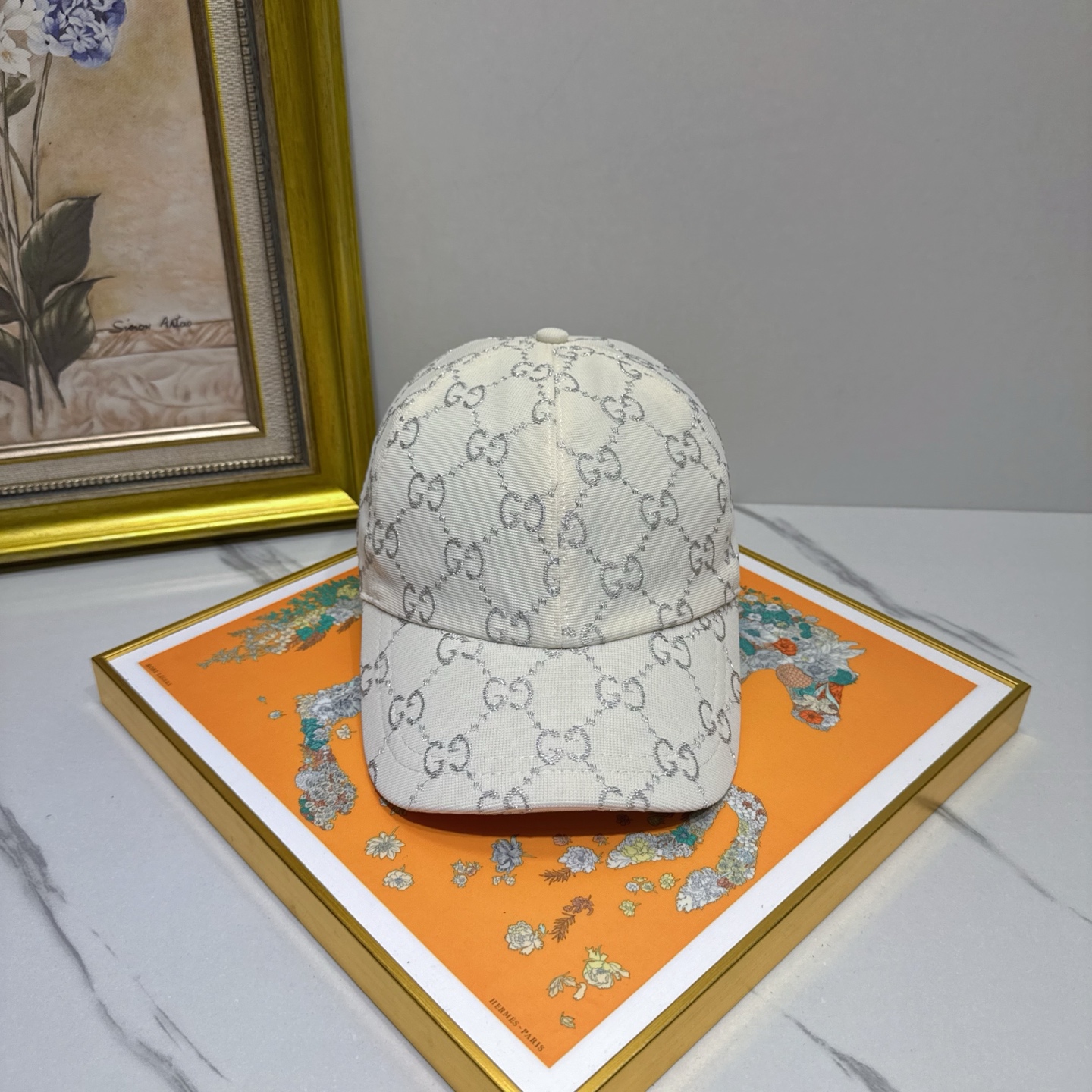 Gucci Off-White GG Lurex Baseball Cap - Designer