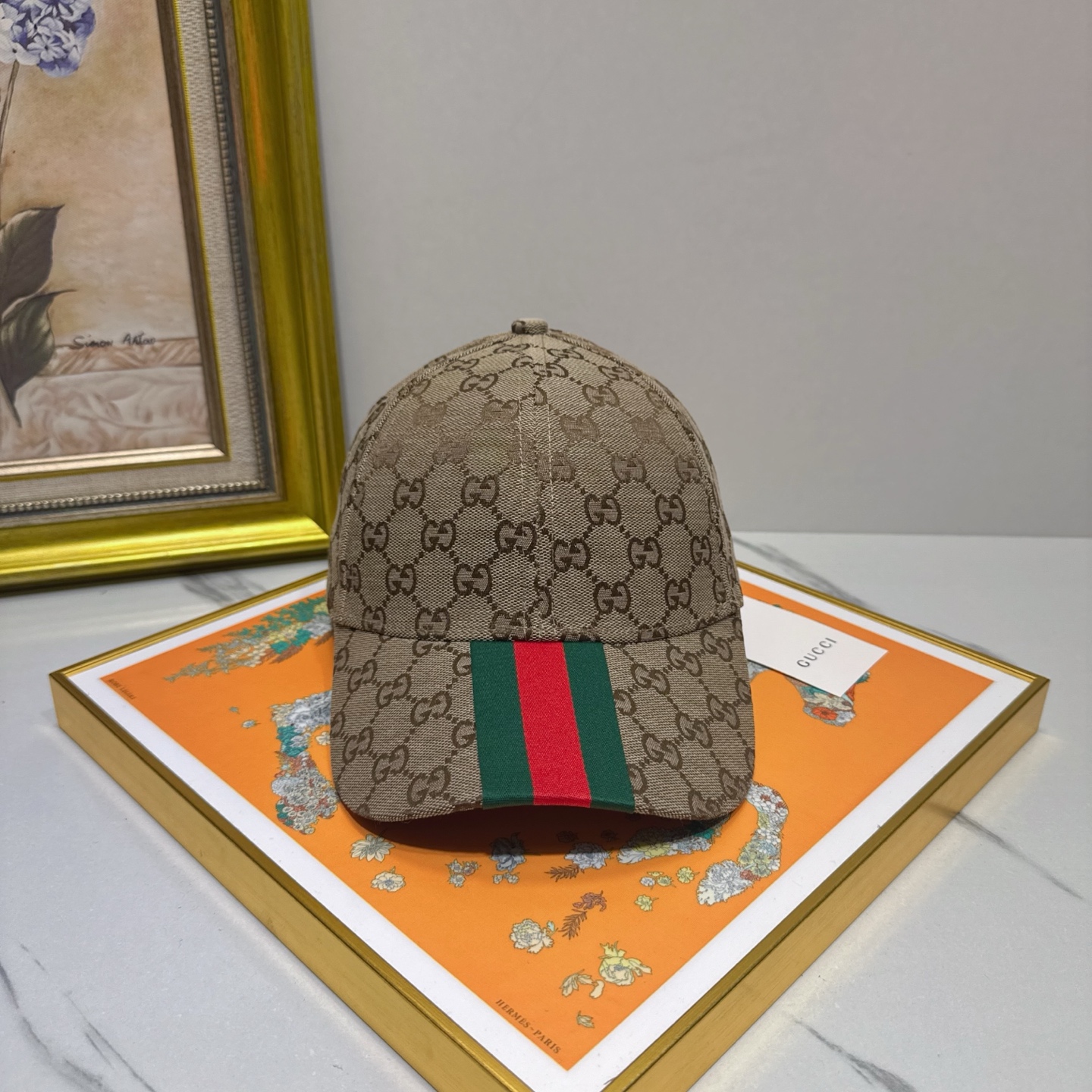 Gucci GG Canvas Baseball Cap - Green & Red Stripe