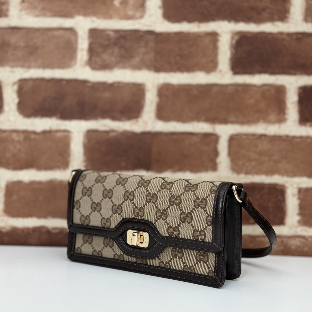 GUCCI GG Monogram Mini Luce Shoulder Bag Beige Ebony 1566822