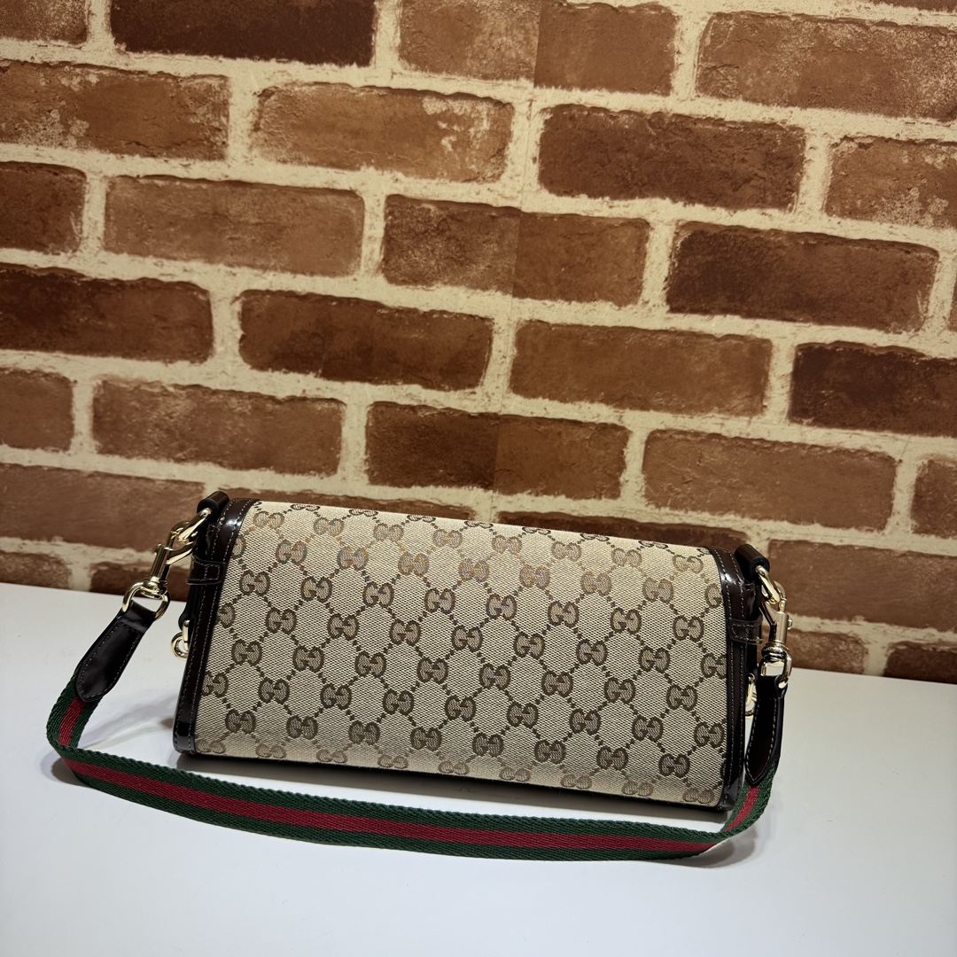 GUCCI GG Monogram Small Luce Shoulder Bag Beige Ebony 1544492