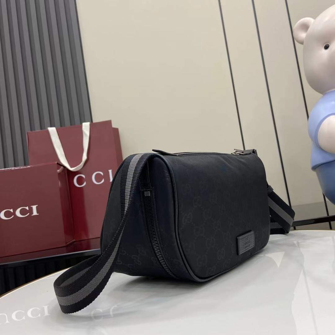 Gucci Gg Nylon 449182 Waist Bag Leather Black Silver ebay