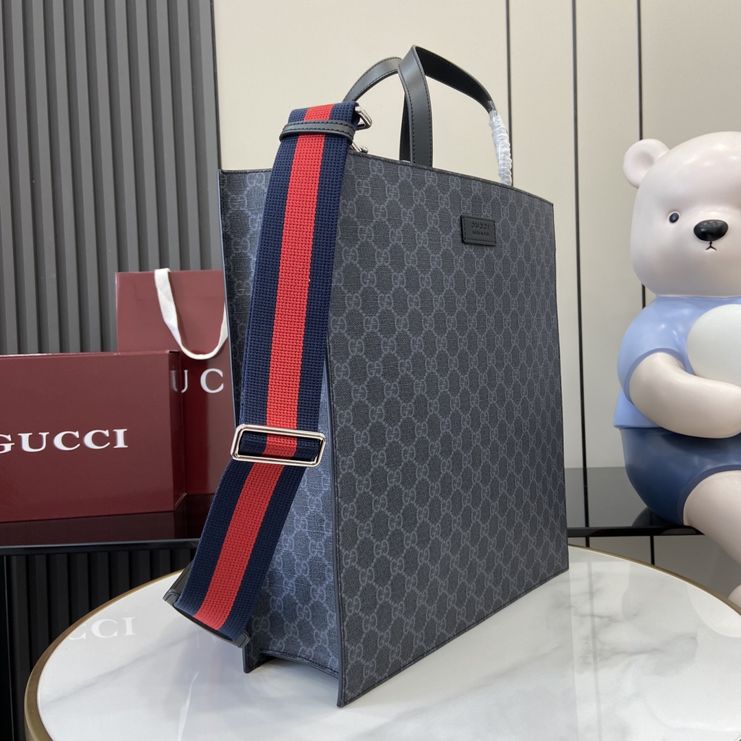 GUCCI GG supreme 2way PVC Leather Canvas Fabric Black