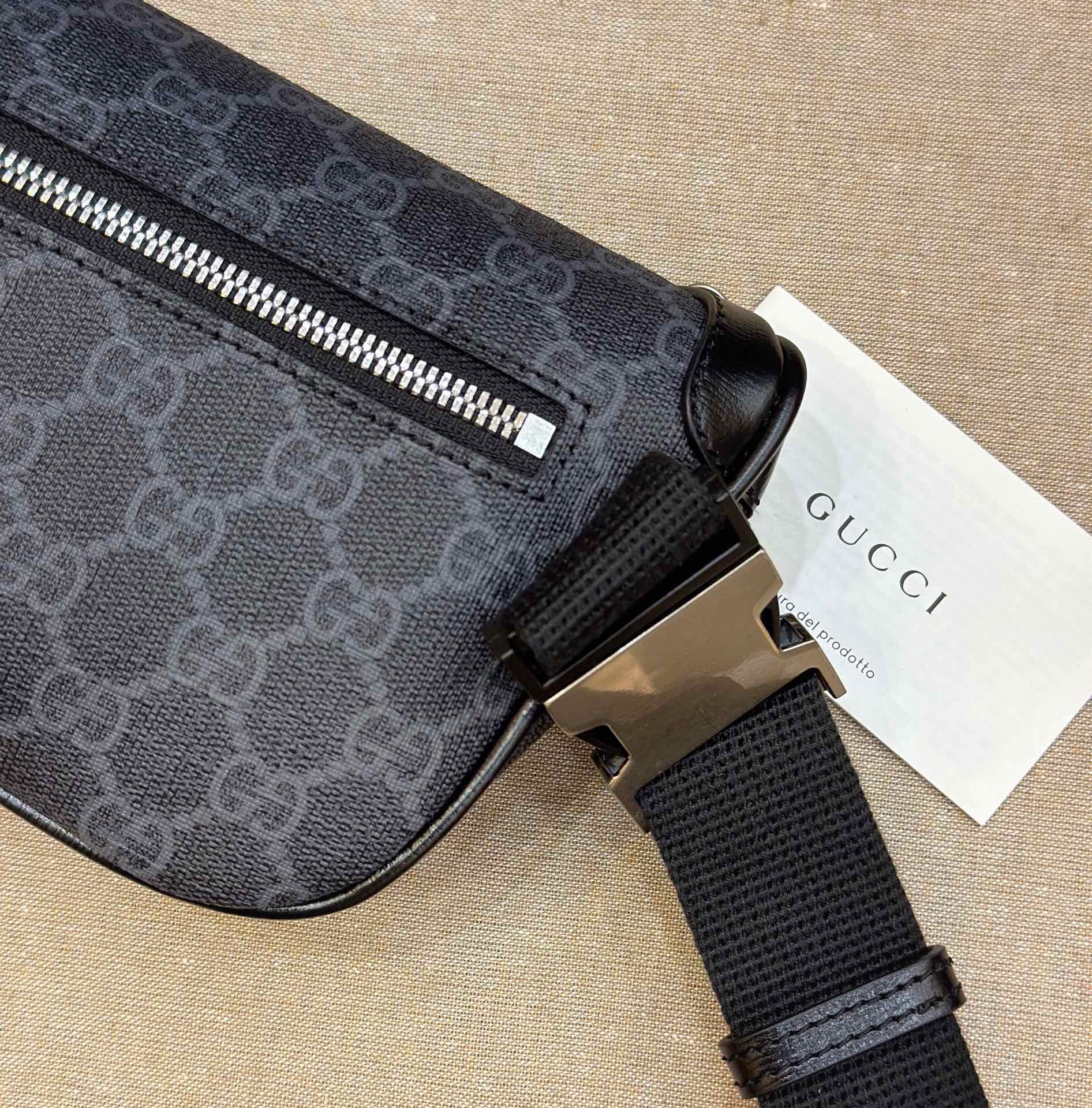 Gucci Black GG Supreme Waist Bag - Ultimate 2024 Luxury Pouch