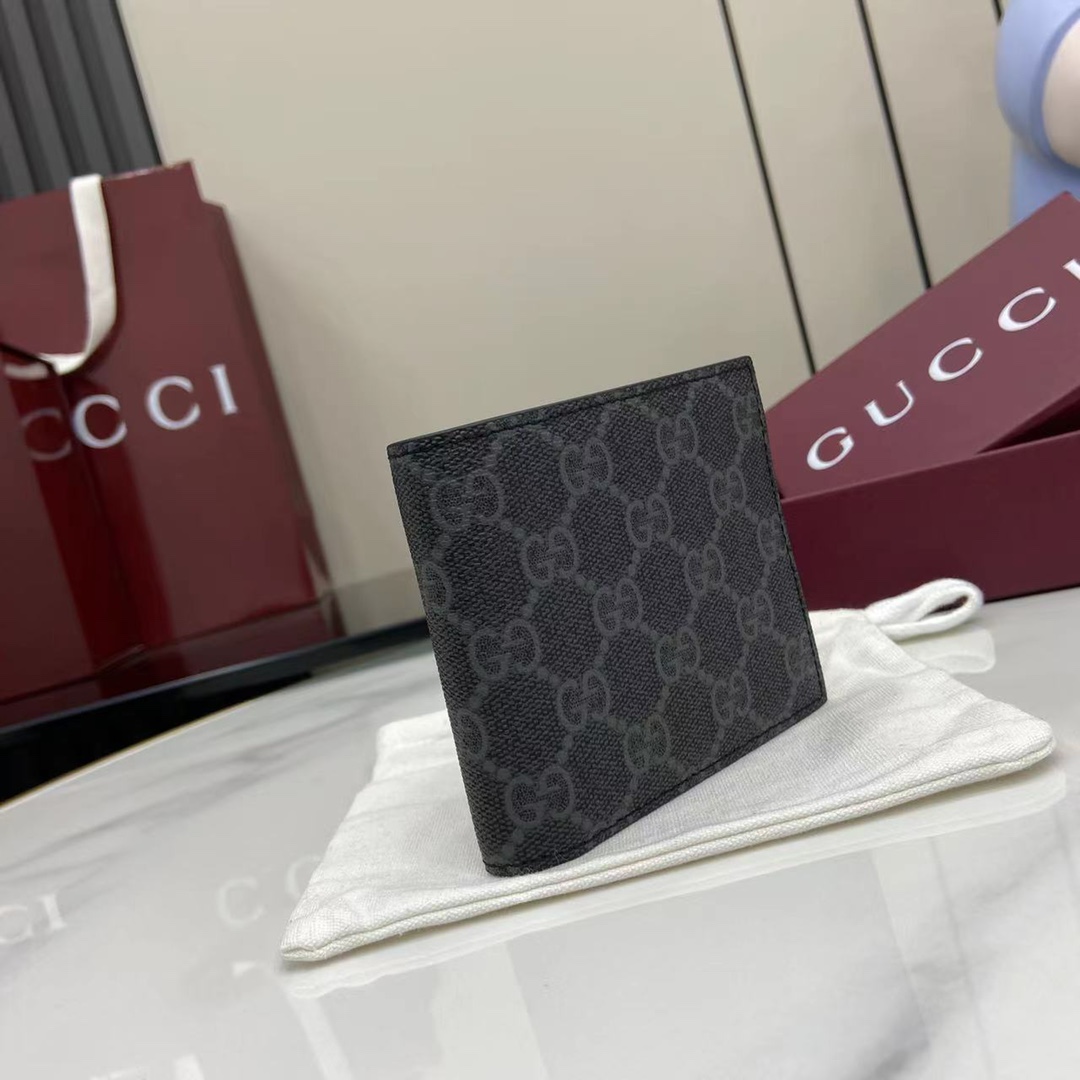 Gucci GG Supreme Coin Black Wallet With Interlocking G