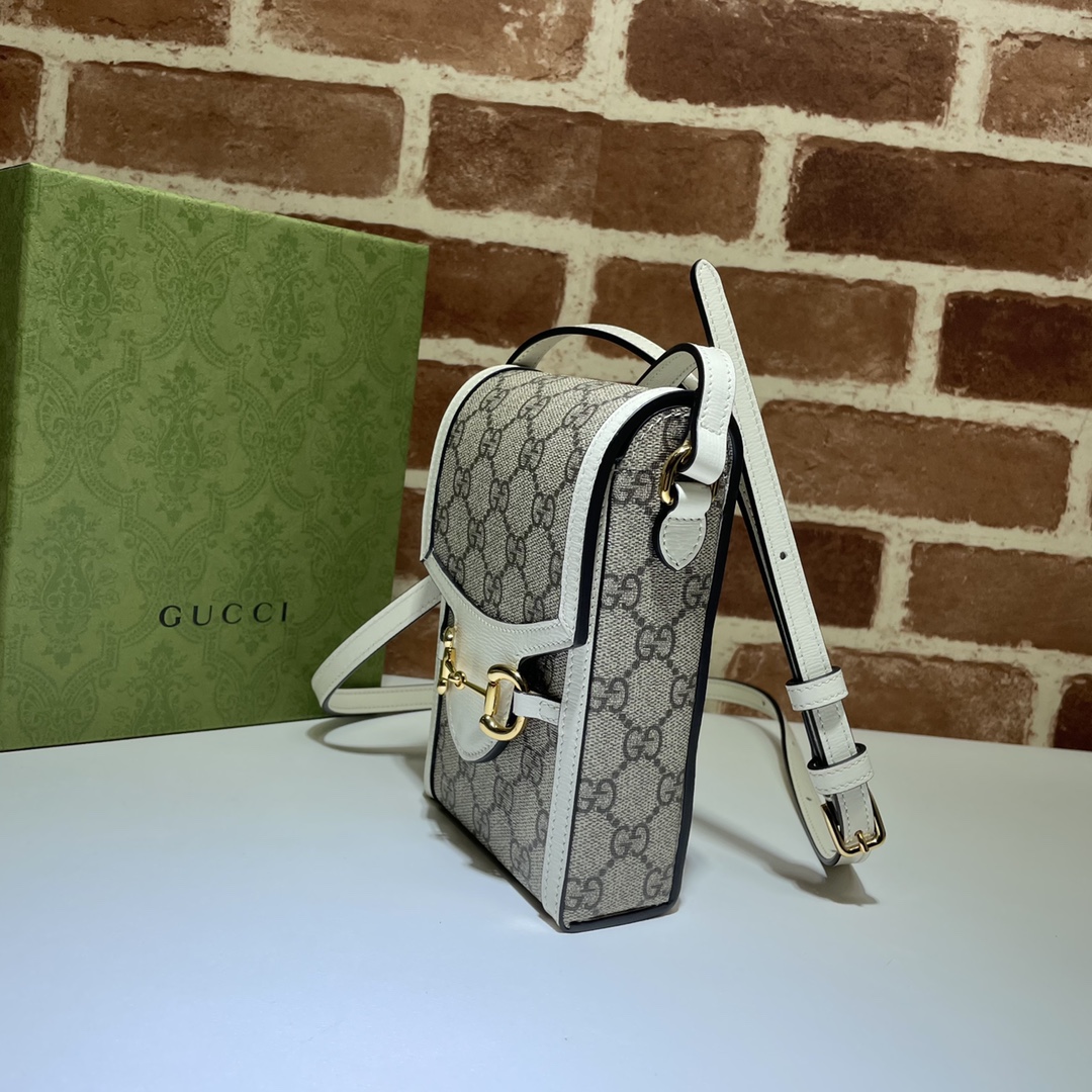 Gucci GG Supreme Gold Horsebit 1955 Mini Crossbody