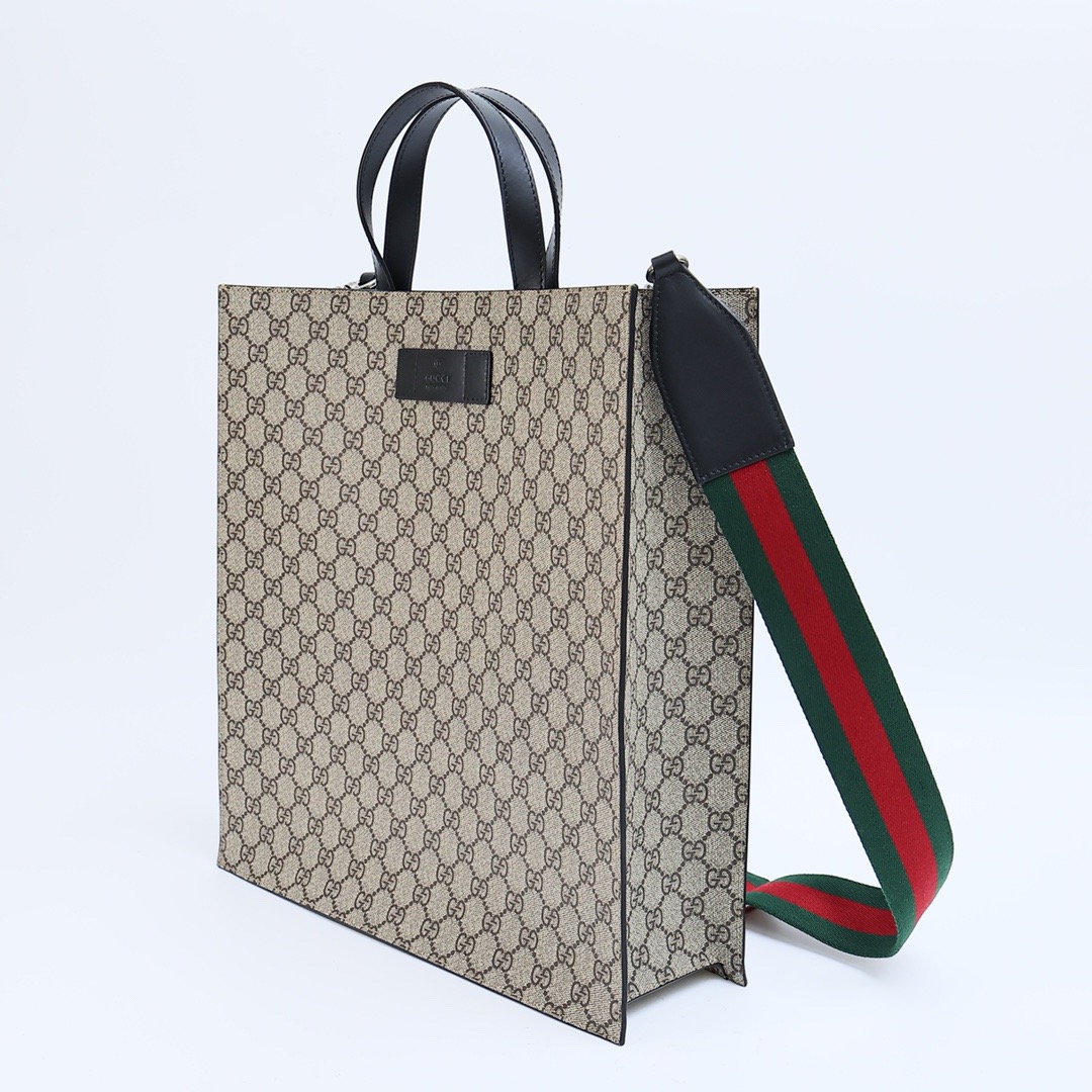 Gucci GG Supreme Handbag Black Beige