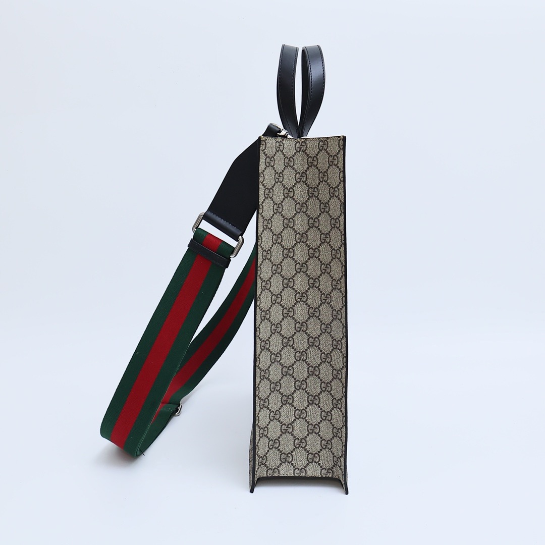 Gucci GG Supreme Handbag Black Beige