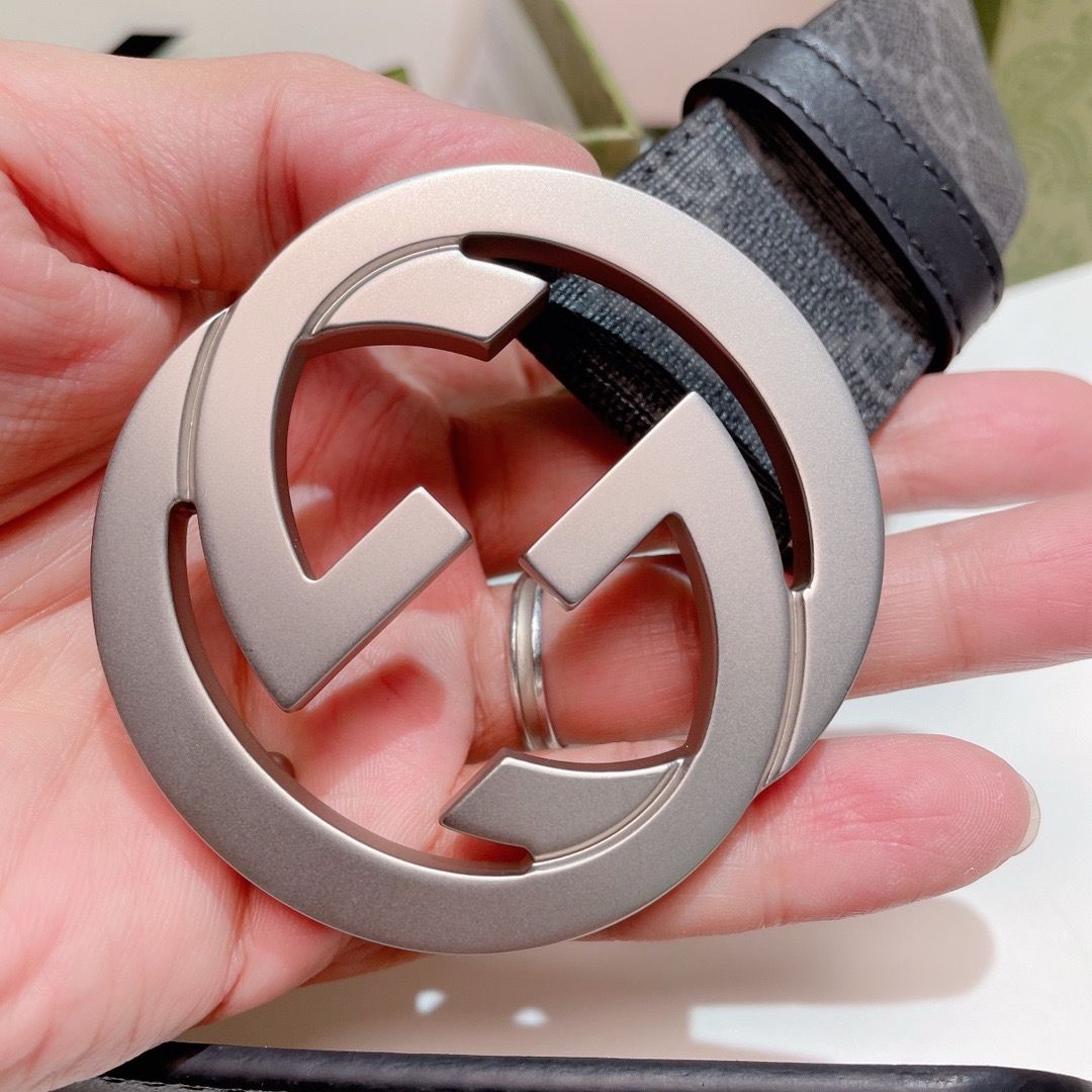 Gucci GG Supreme Monogram Leather Belt 85cms