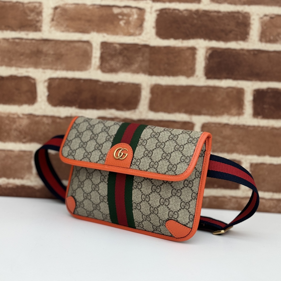 GUCCI GG Supreme Monogram Web Small Ophidia Belt Bag