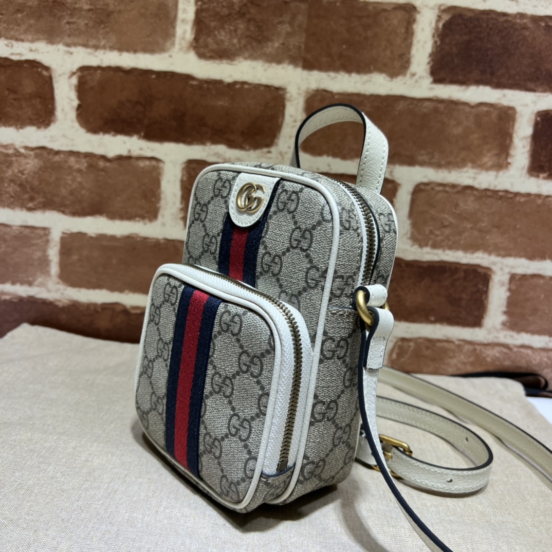 Gucci GG Supreme Ophidia Mini Bag Beige Ebony/White 671682-