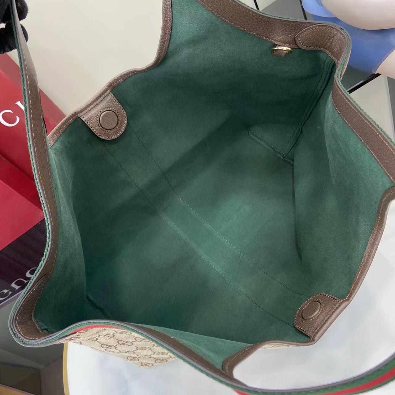 Gucci Giglio large tote bag in beige and brown GG canvas