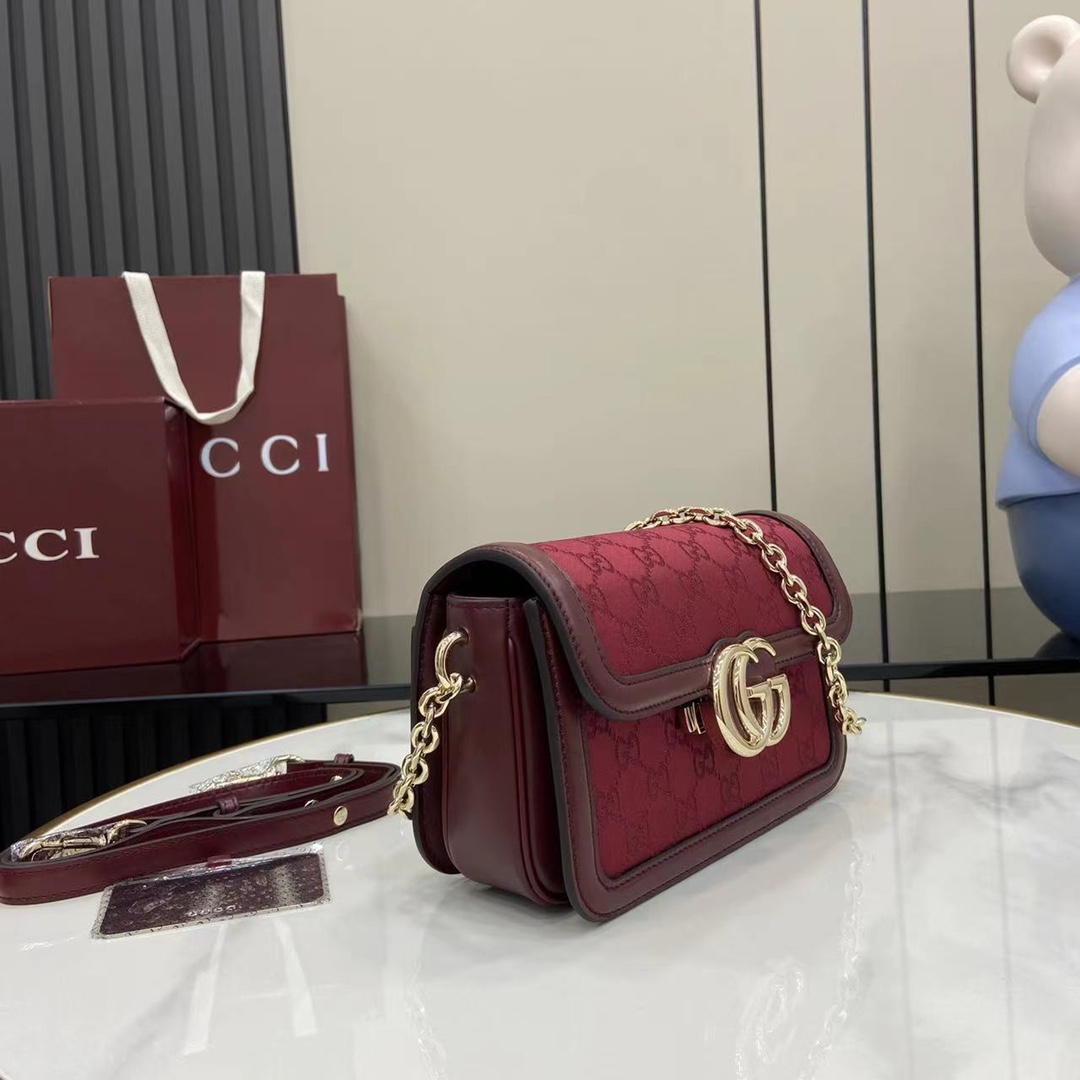 Gucci Go small shoulder bag in Rosso Ancora red GG canvas