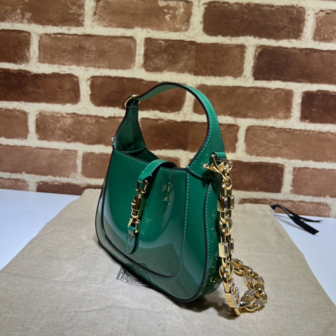 Gucci Green Patent Leather Jackie 1961 Mini Bag