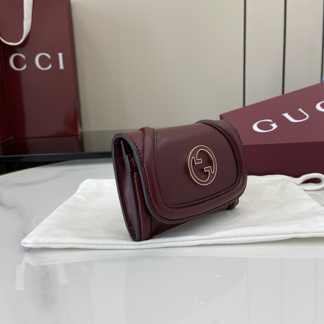 Gucci Gucci Blondie card case in Red Leather | GUCCI