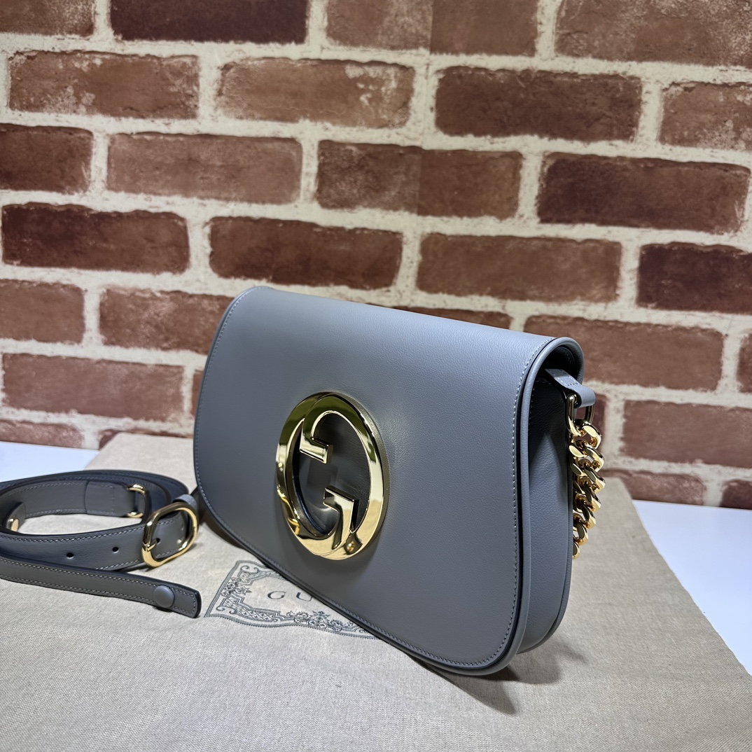 Gucci Gucci Blondie Shoulder Bag In Cloudy Blue Leather on
