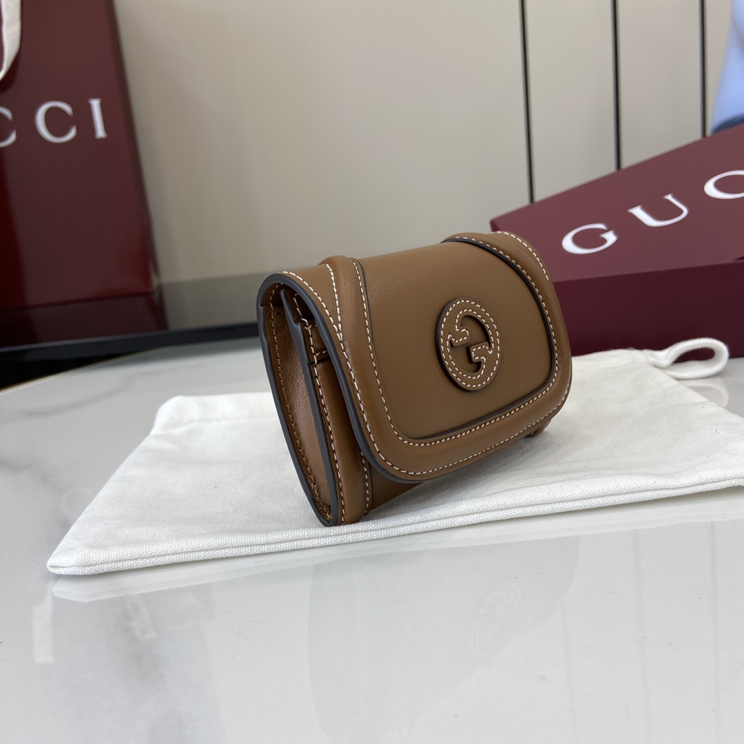 Gucci Gucci Blondie small shoulder bag in brown leather | GUCCI