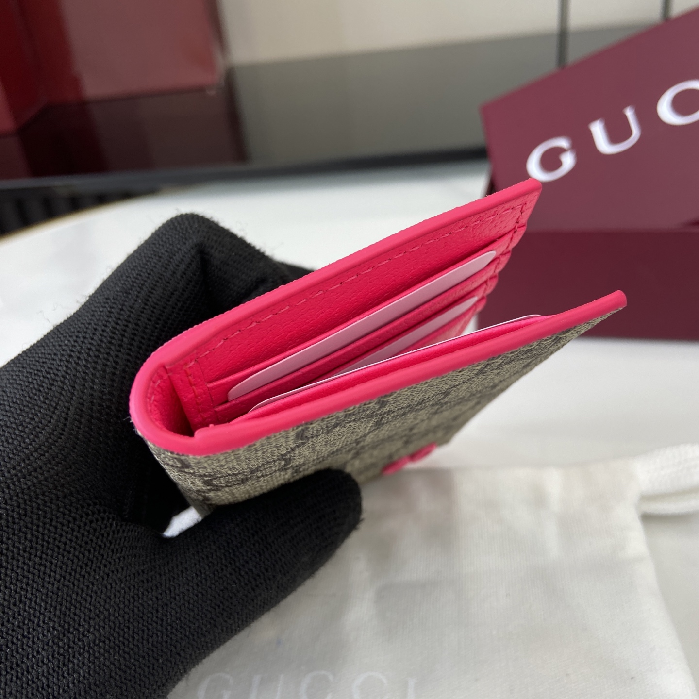 Gucci GUCCI CARDHOLDER LEATHER BLACK MONOGRAM