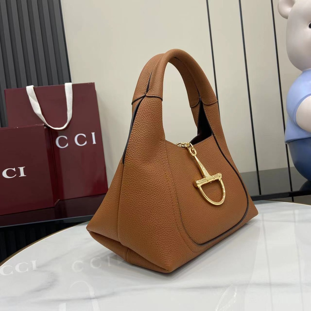 Gucci Gucci Softbit medium top handle bag in brown leather
