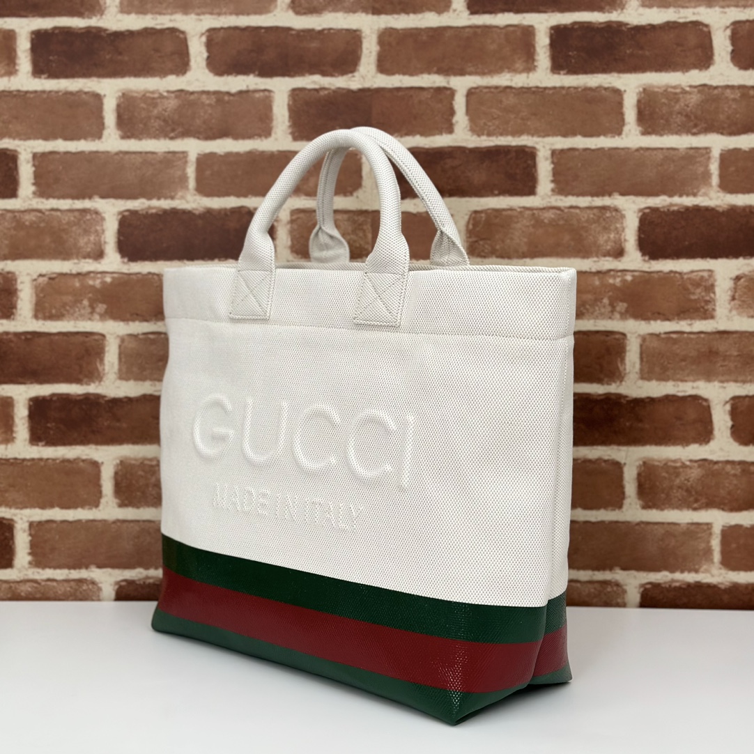 Gucci Gucci Tote Bag in Web Canvas with Embossed Details