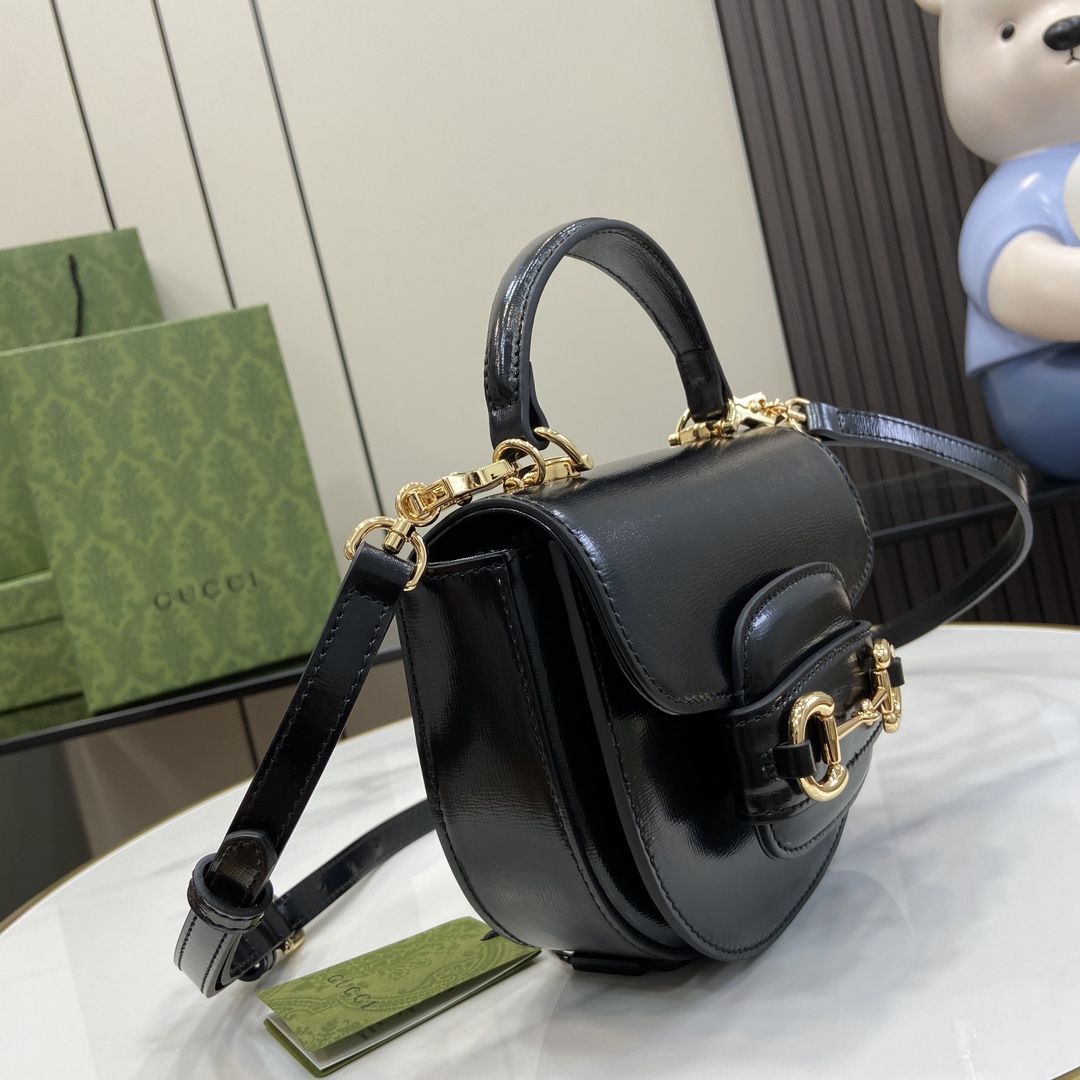 GUCCI Horsebit 1955 Mini Handbag Leather, Black 78138