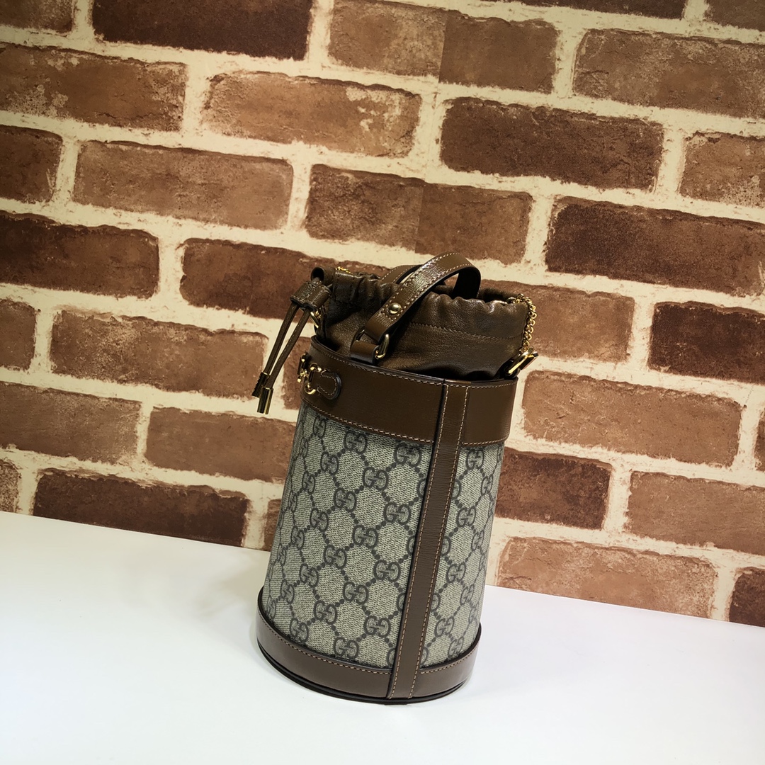 Gucci Horsebit 1955 Small Bucket Brown 637115-92TPG