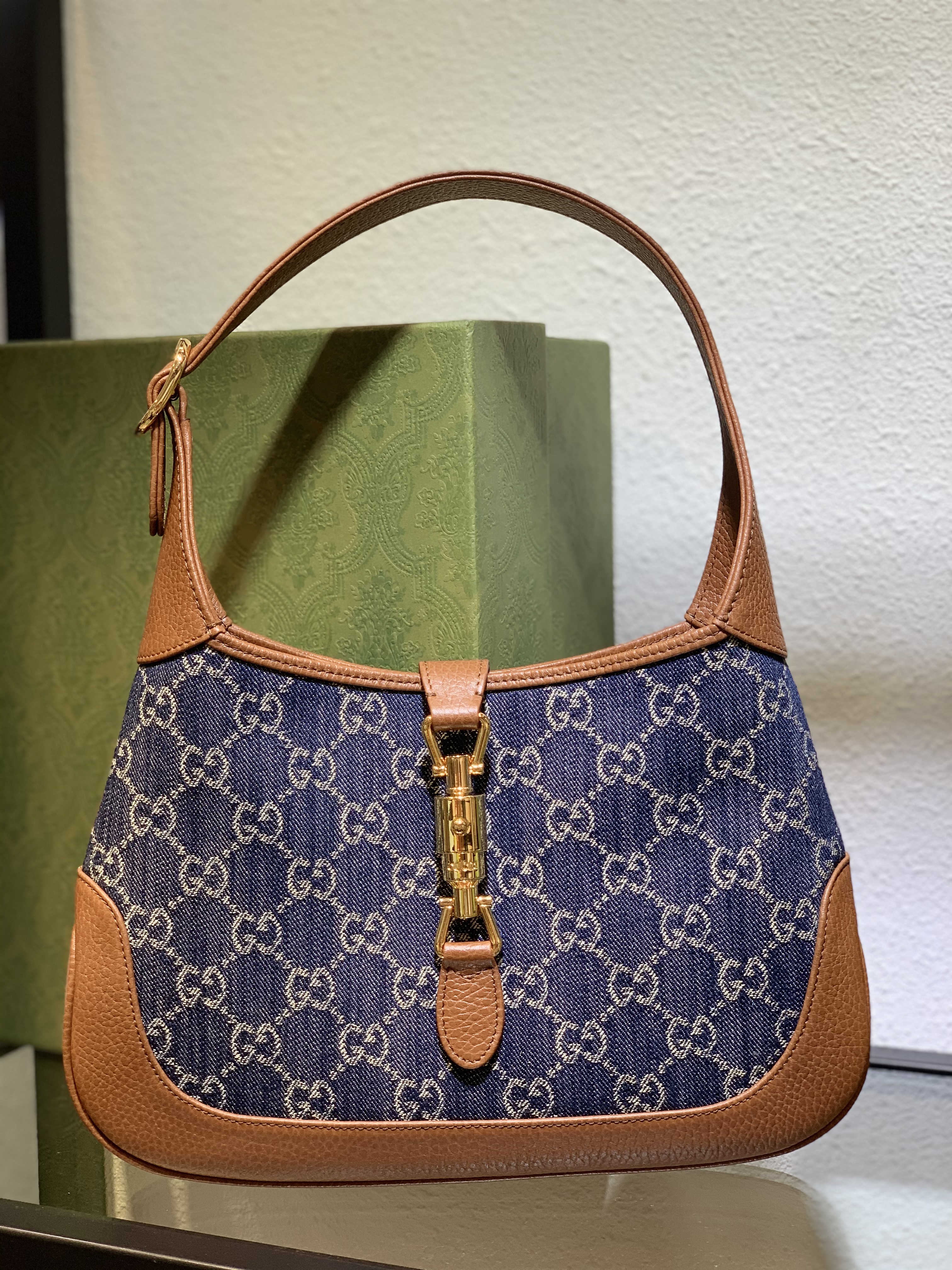 Gucci Jackie 1961 'Dark Blue And Brown'