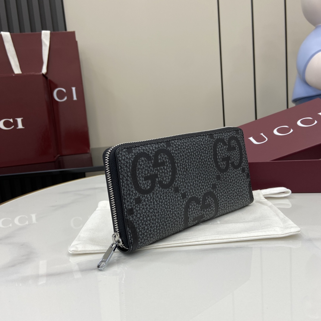 Gucci Kingsnake Print GG Supreme Zip Around Wallet gray