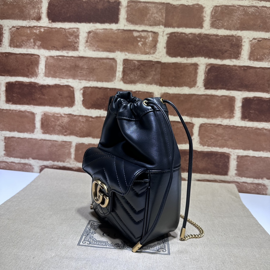 Gucci Leather GG Marmont Mini Bucket Bag 575163-DTDRT