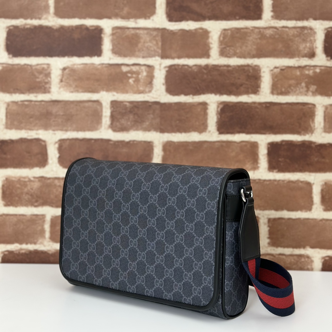 Gucci Leather-trimmed GG canvas crossbody bag Gucci
