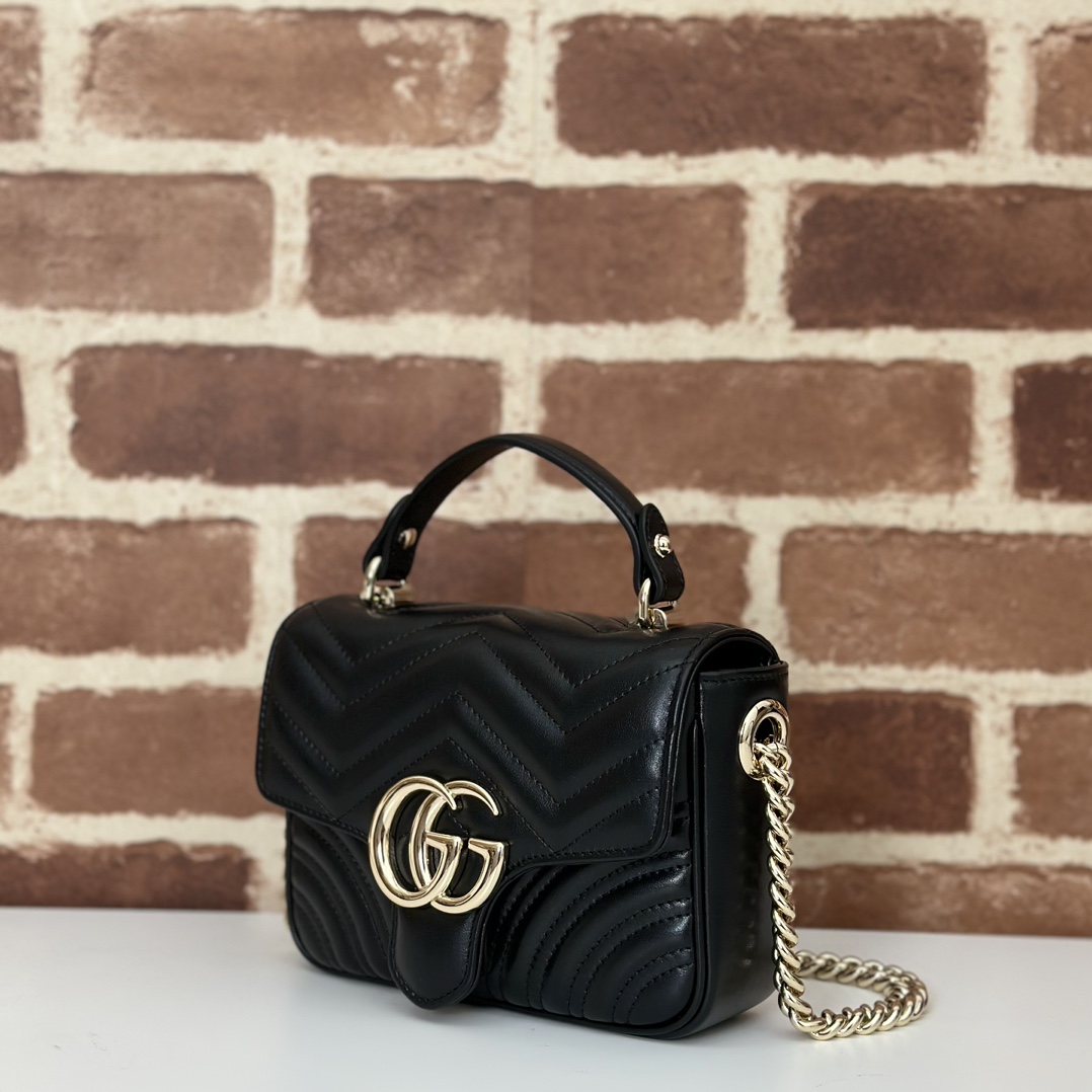 Gucci Marmont Mini Top Handle Bag 'Black' 811238-