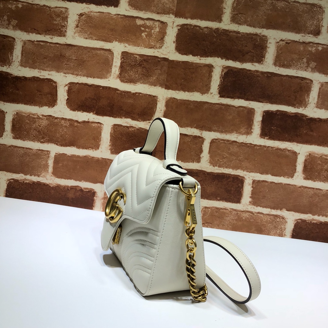 Gucci Marmont Mini Top Handle White 547260-DTDIT