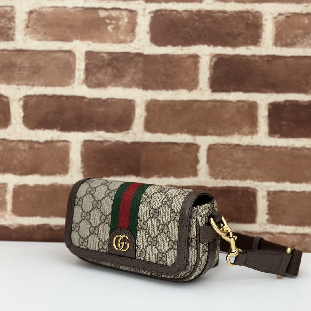 Gucci Mini GG Supreme Shoulder Bag | Brown