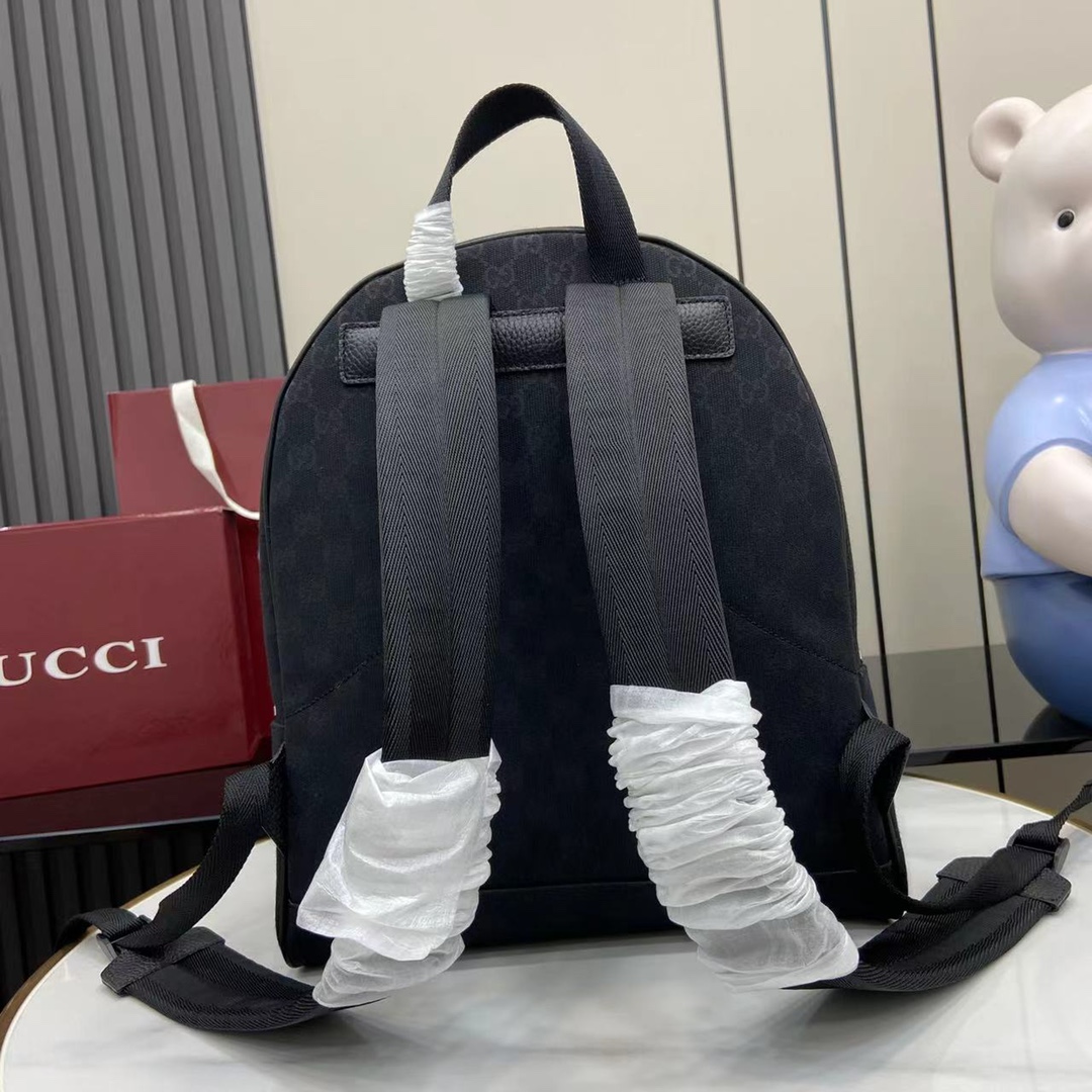 GUCCI Nylon Monogram Slim Backpack Black 1056061