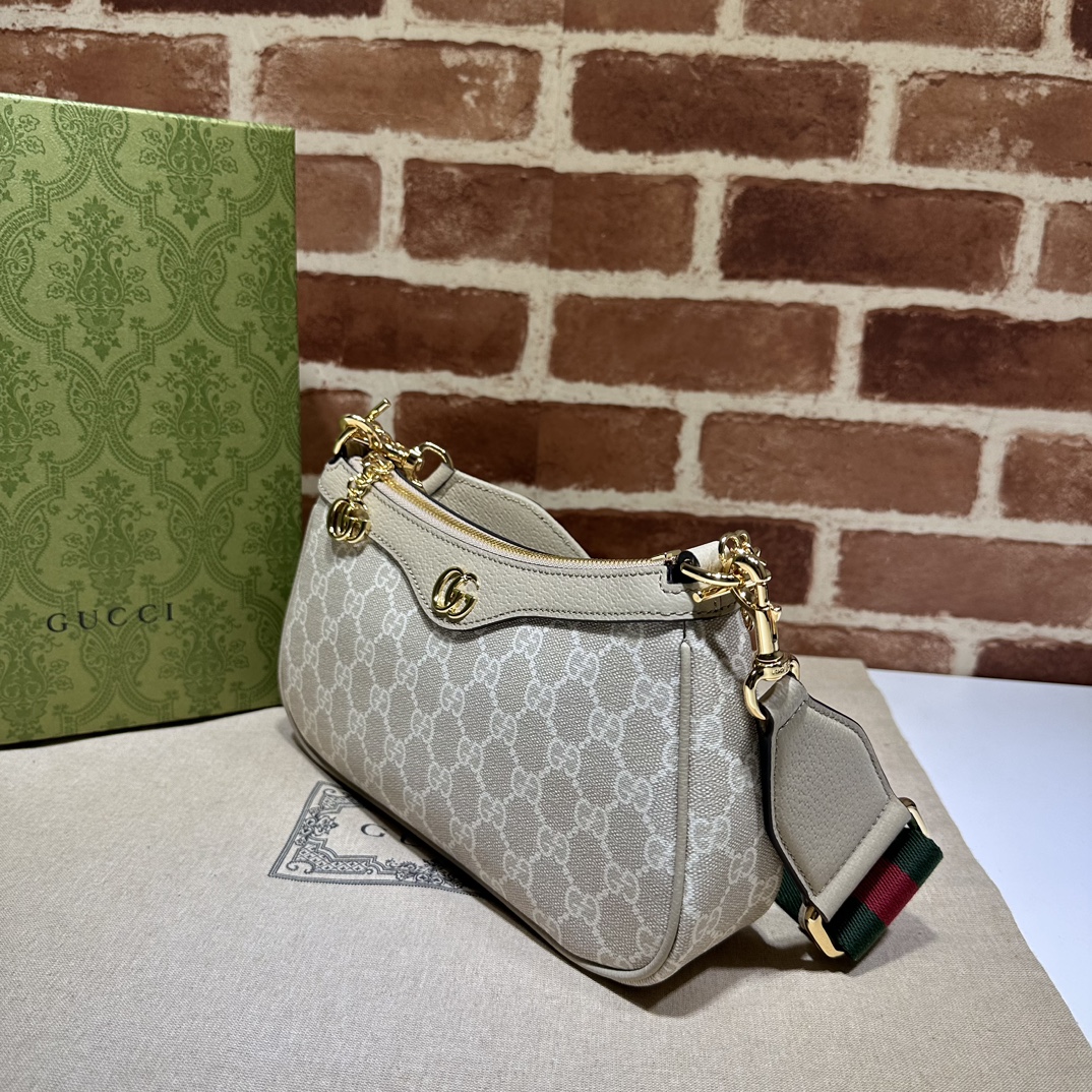 Gucci Offdia Small Shoulder Bag Gg Supreme Beige White
